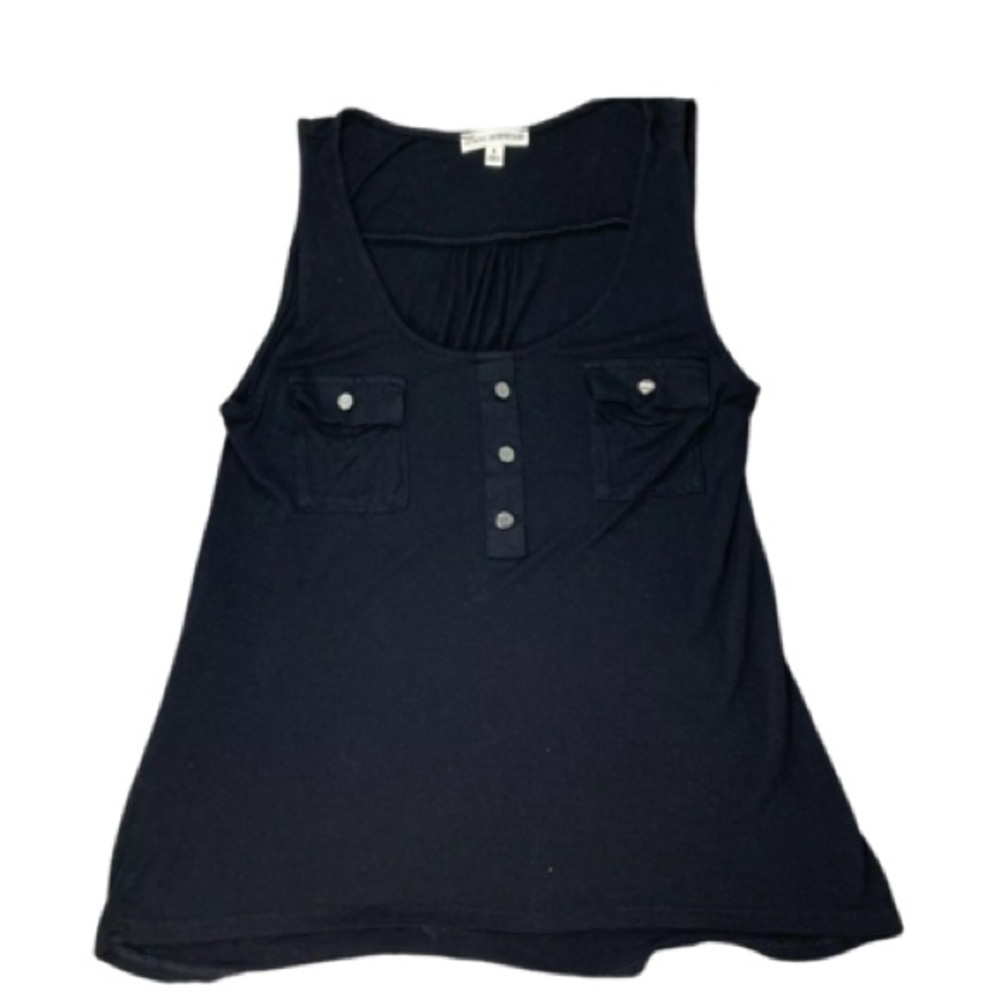 Zenana Outfitters- Black Tank Top with Buttoned Front Pockets